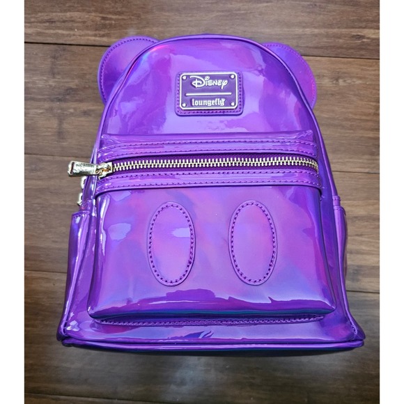 Loungefly Disney Mickey Mouse Holographic Series Mini Backpack - Amethyst - Picture 6 of 9